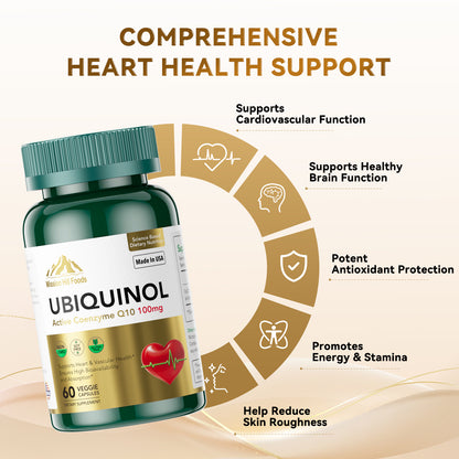 CoQ10 100mg Softgels, Coenzyme Q10 Supplements Can Enhance Endurance & Replenish Energy Reserves - CoQ10 Ubiquinol for Heart Health & Energy Metabolism, Non-GMO, Gluten-Free, 2-Month Supply (60 Count)