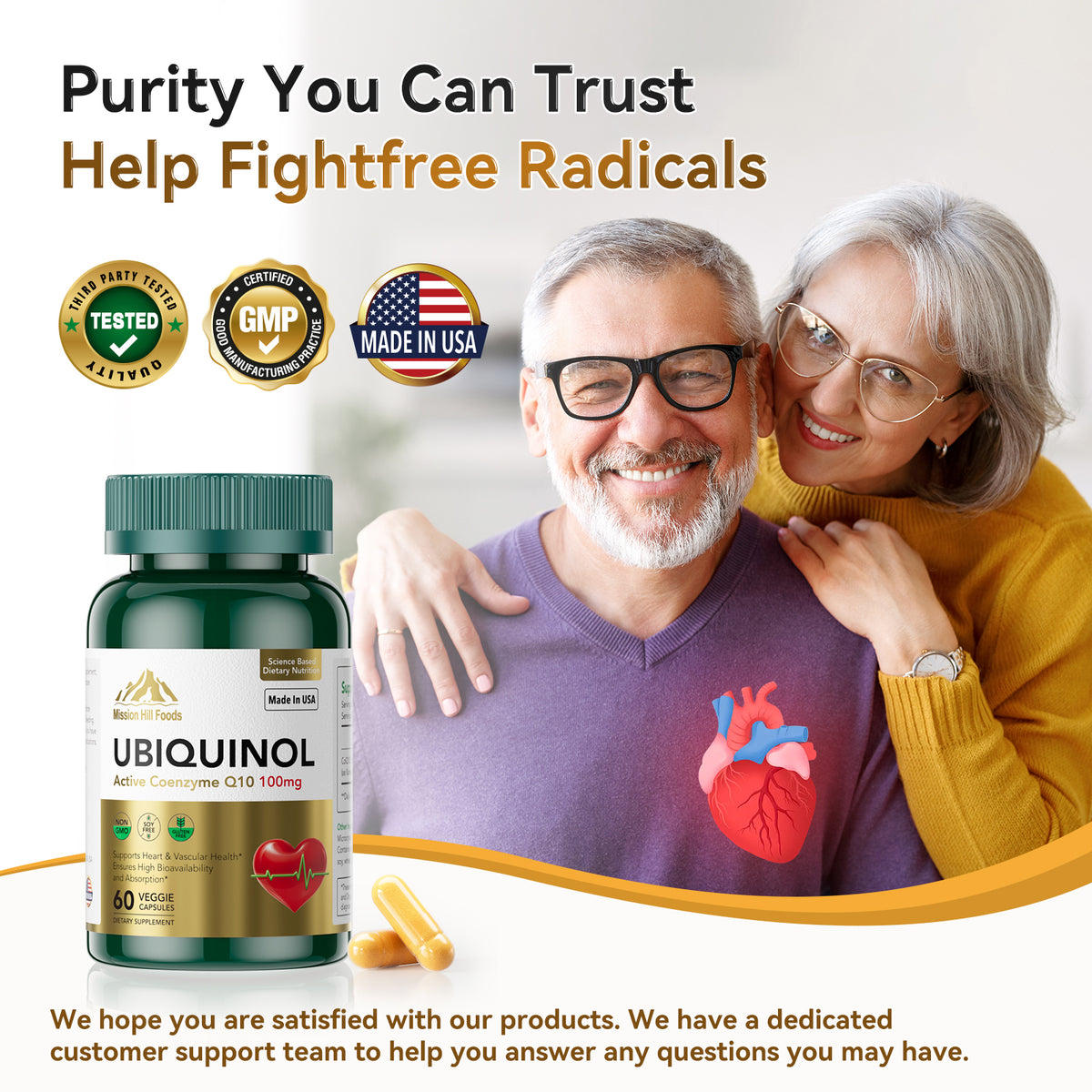 CoQ10 100mg Softgels, Coenzyme Q10 Supplements Can Enhance Endurance & Replenish Energy Reserves - CoQ10 Ubiquinol for Heart Health & Energy Metabolism, Non-GMO, Gluten-Free, 2-Month Supply (60 Count)